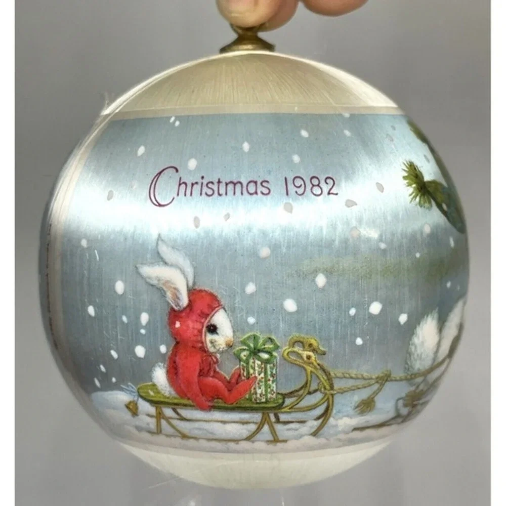1982 Hallmark‎ GRANDSON Satin Christmas Ornament in Box Unbreakable